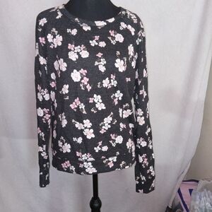 Victoria's Secret Black and Pink Floral Sweater